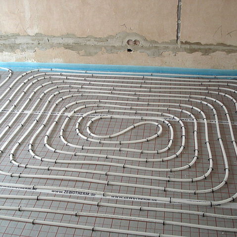 Fußbodenheizung Aufbau Heizspiralen zwei